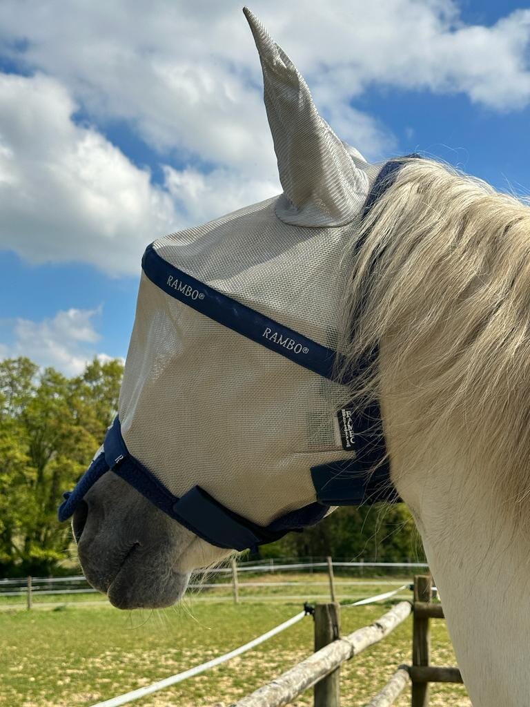 Horseware Rambo Plus-Maske mit Ohrenklappen und abnehmbarem Nasenschutz