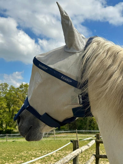 Horseware Rambo Plus-Maske mit Ohrenklappen und abnehmbarem Nasenschutz