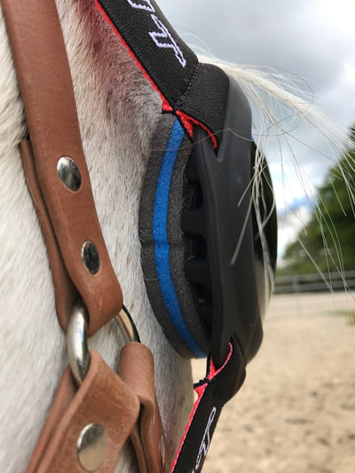 Pferdemaske eVysor eQuick Anti-UV 100% gegen Uveitis bei Pferden - blue mirror - Equidiva