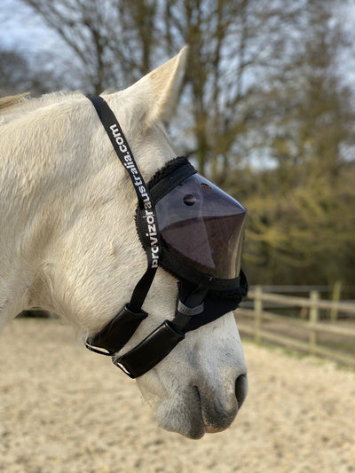 Pack - Equivizor Rekonvaleszenzmaske + equidiva Premium Maske ohne Ohrenschützer Pferd - Equidiva
