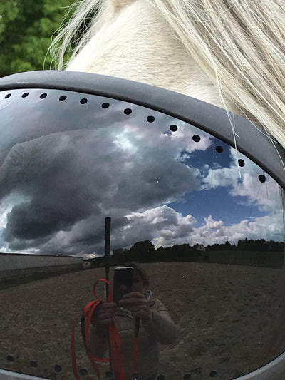 eVysor eQuick anti-UV 100% uveïtis paardenmasker - donker - Equidiva