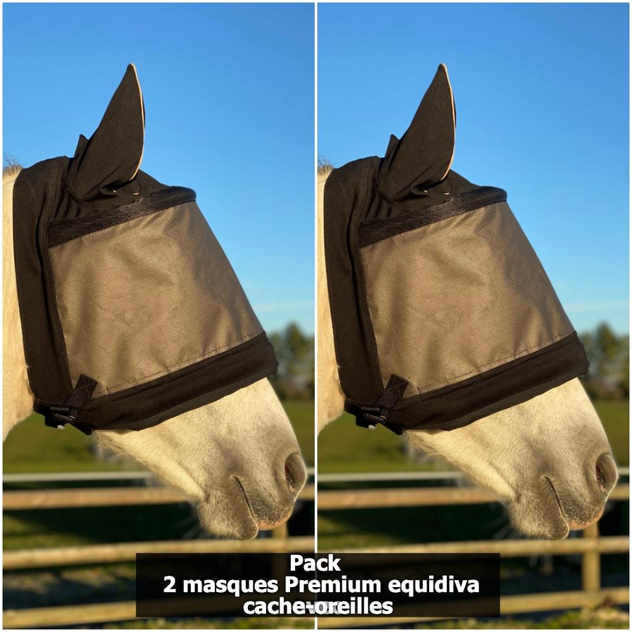 Pakket met 2 Premium equidiva-maskers met oorkleppen