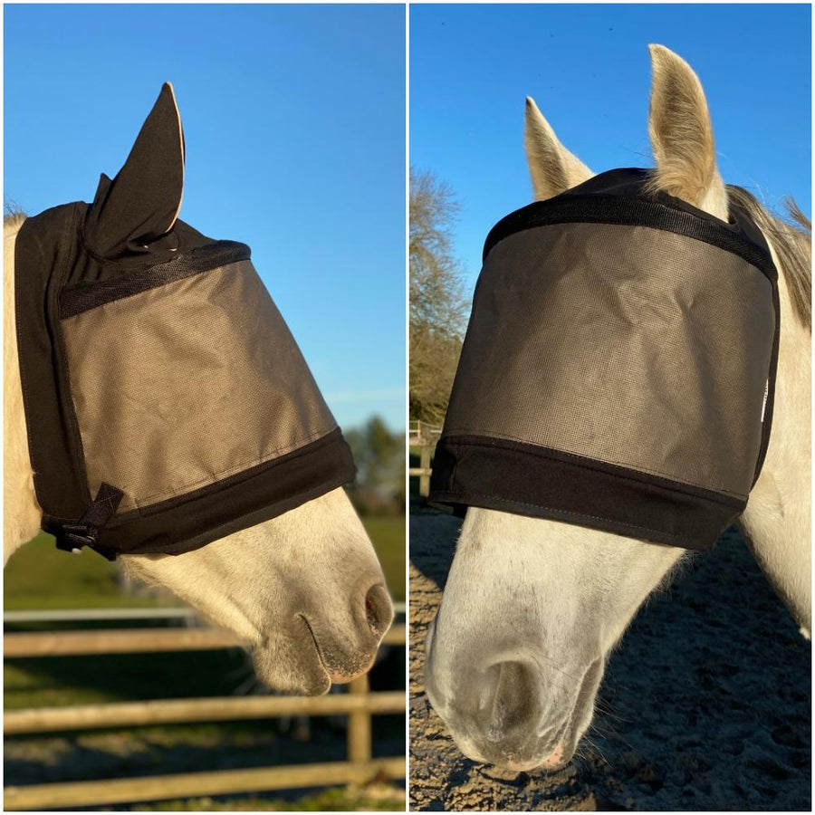Pakket met 2 Premium-maskers van Equidiva: met en zonder oorkleppen