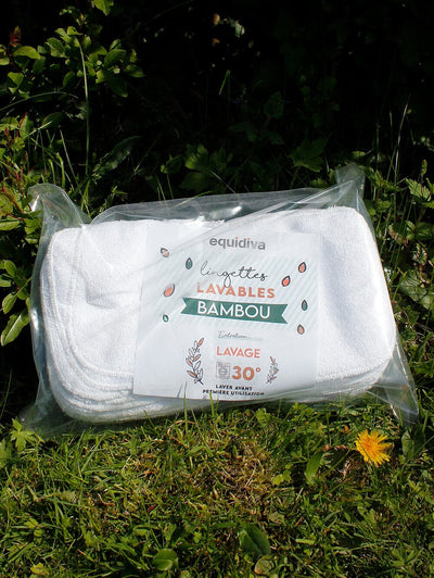 12 lingettes lavables bambou & coton bio Lili Nappy