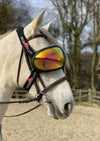 Masque cheval eVysor eQuick anti-UV 100% contre l'uvéite - orange mirror